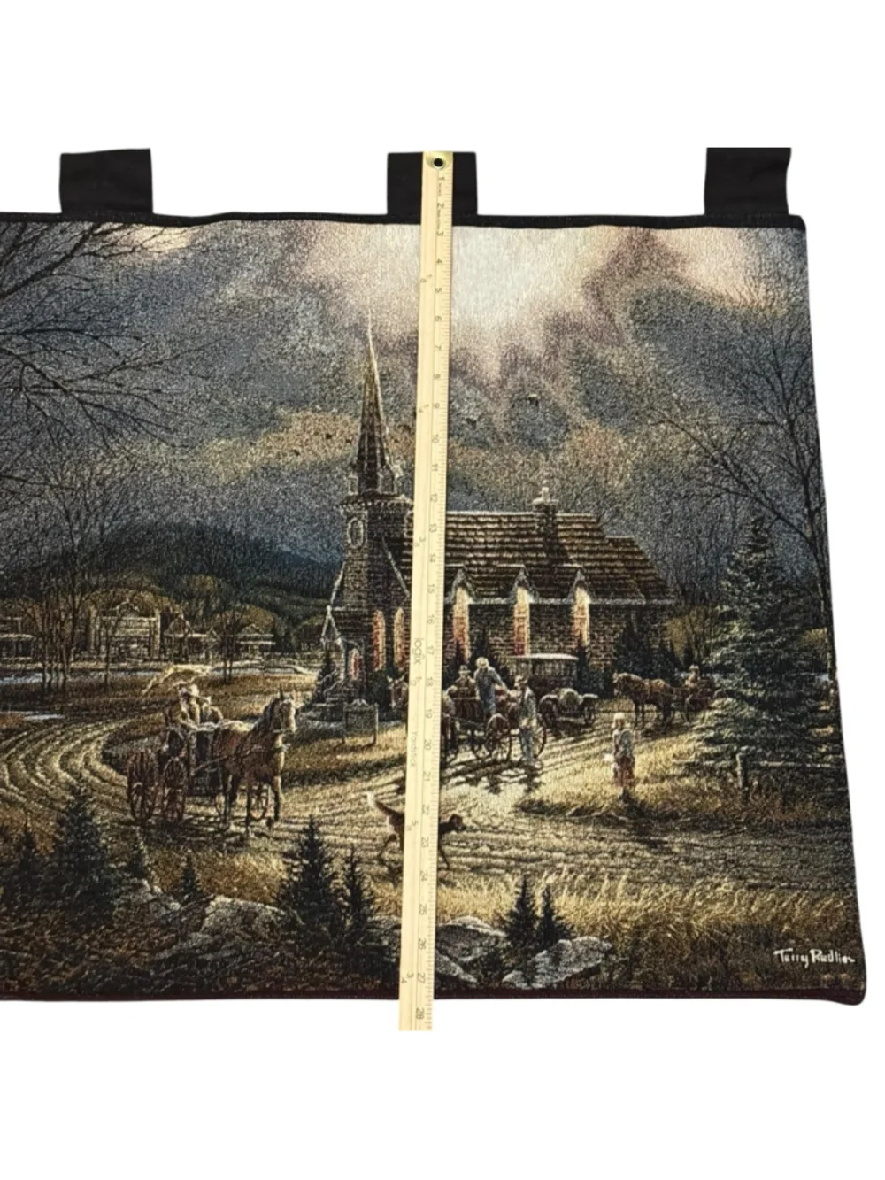 36x25 Terry Redlin God Shared His Grace On Thee Hanging Tapestry Church Dog